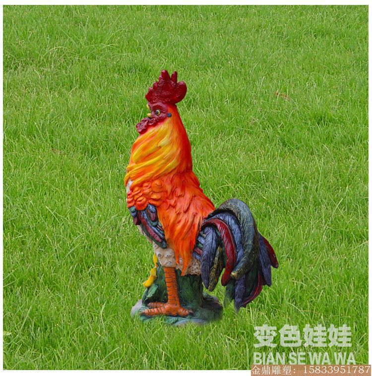 大公鸡雕塑彩绘 (4)